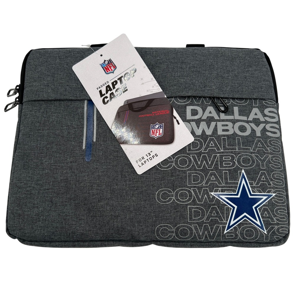 NFL Dallas Cowboys 13 inch Laptop Case Padded Sleeve Heather Gray New with Tags